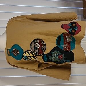 Vtg. Alfredos Wife Ethnic native pullover top